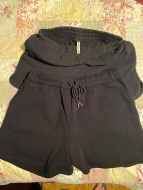 Lot of 2 Zenana Black Athletic Lounge Shorts Large